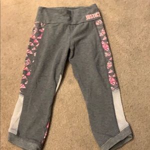 Girls grey capris with mesh sides